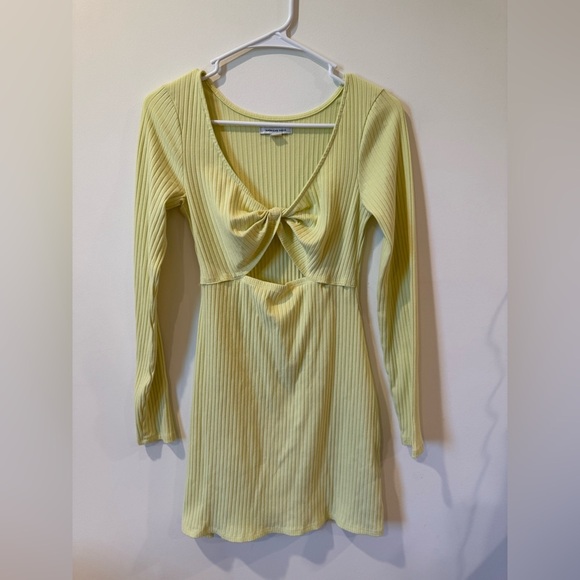 American Eagle Outfitters Light Yellow Ribbed Dress - Picture 1 of 5